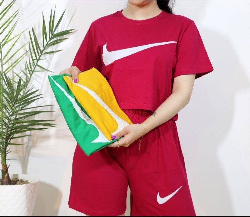 ست کراپ شورتک نایک رنگی